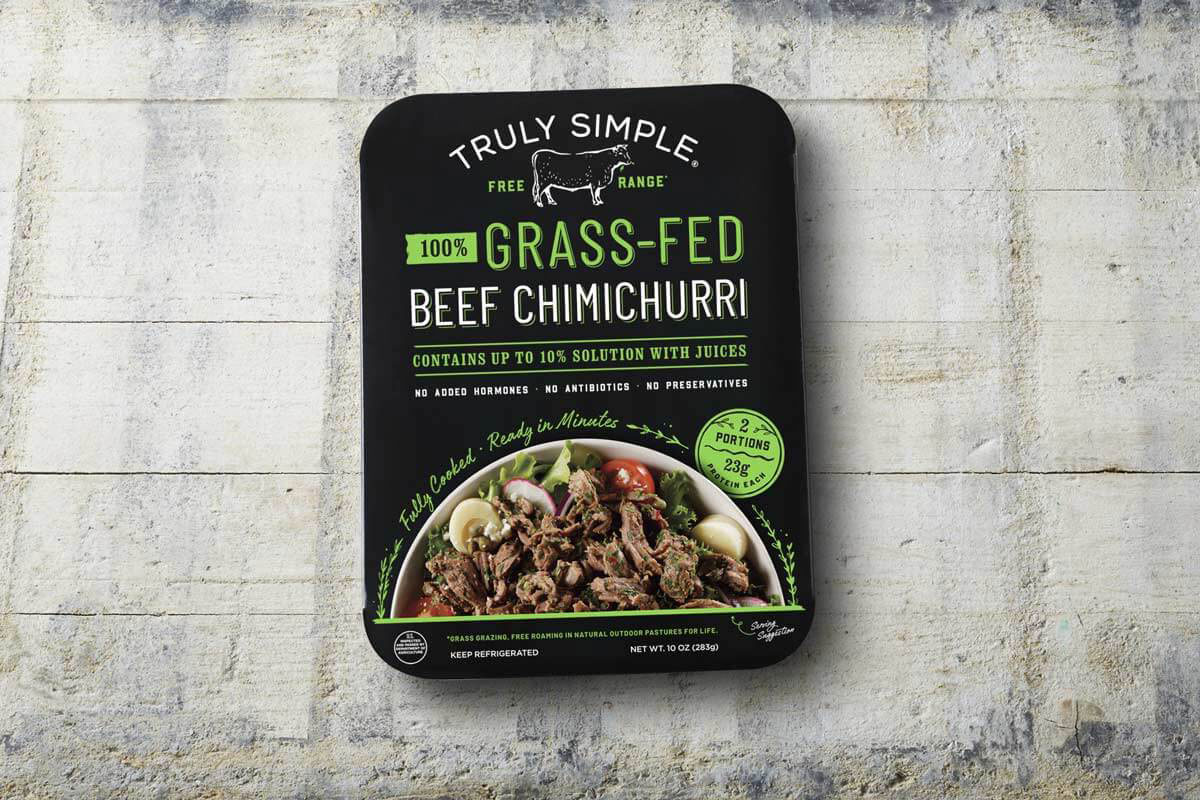 A package of Truly Simple Grass-Fed Beef Chimichurri